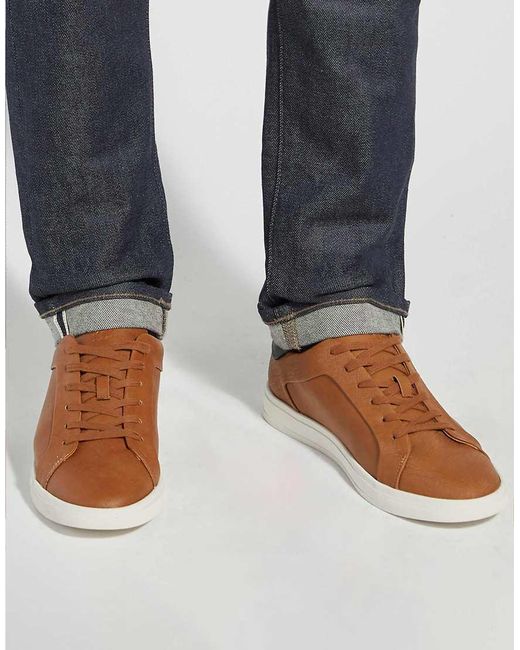 Dune Brown Traces Trainers for men