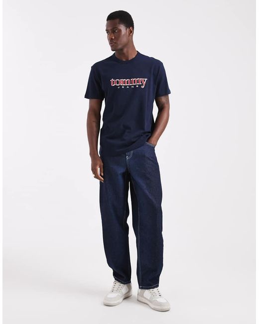 Tommy Hilfiger Blue Regular Fit Applique Logo T-shirt for men