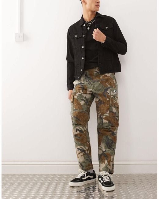 Aape By A Bathing Ape Green Aape By A Bathing Ape Loose Fit Camo Cargo Pants for men