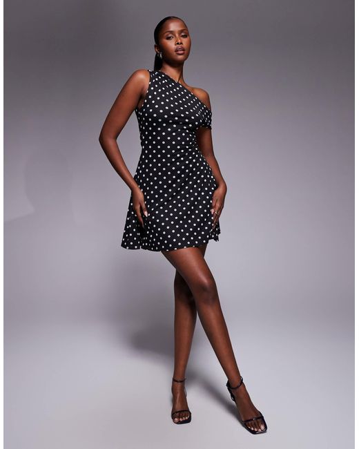 Kaiia Blue Exclusive Double Layered Slinky Mesh Off Shoulder Skater Mini Dress