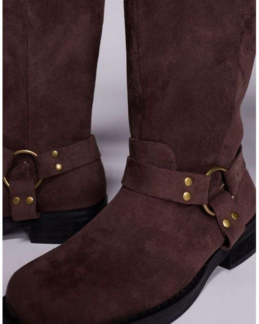 Public Desire Blue Sienna Biker Boots
