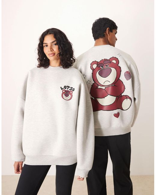 ASOS Multicolor Disney Pixar Unisex Extreme Oversized Scuba-style Fabric Sweatshirt With Lotso Print