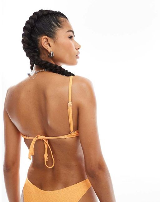 OOSC Orange Tangerine Squeeze Mix And Match Cold Shoulder Bikini Top