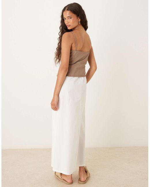 ASOS Natural Cami Maxi Dress With Poplin Skirt