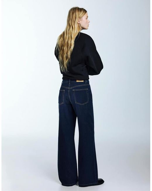Pull&Bear Blue Wide-Leg Jeans