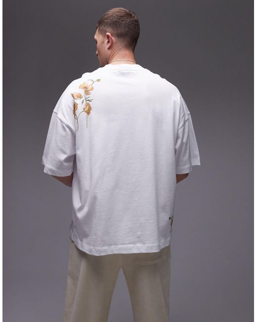 T-shirt ultra oversize Topman pour homme en coloris Gray
