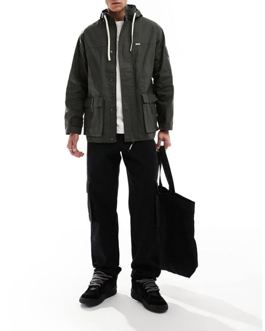 Parlez Black Drax Parka Jacket for men