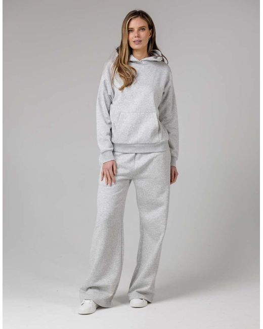 French Connection Gray Cotton Blend Elasticated Wide Leg Joggers