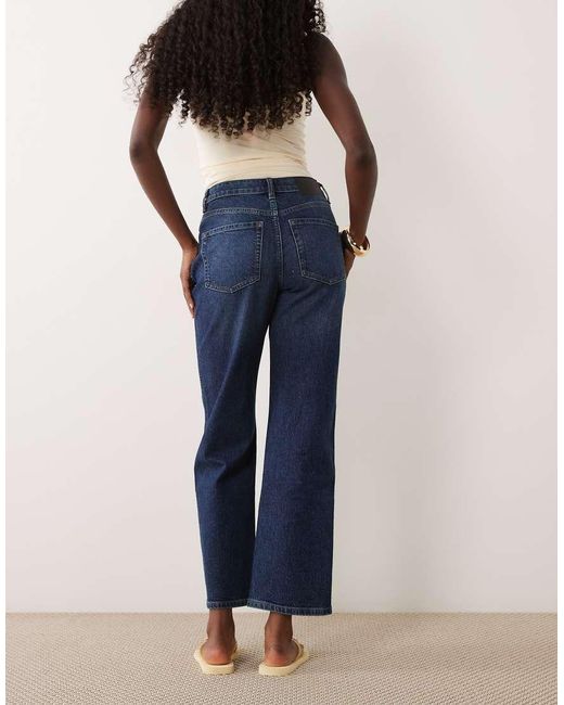 ASOS Blue Ankle Grazer Comfort Stretch Straight Leg Jeans