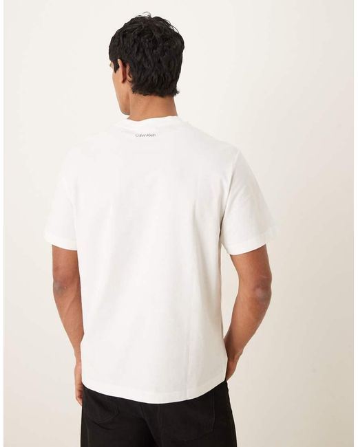 Calvin Klein White Graphic T-Shirt for men