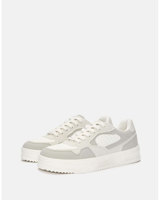 Pull&Bear – lässige basic-sneaker in Natural für Herren