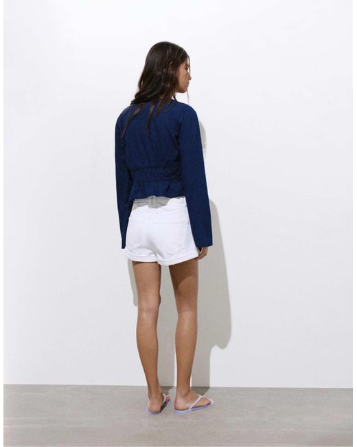 Pull&Bear Blue – jeansbluse