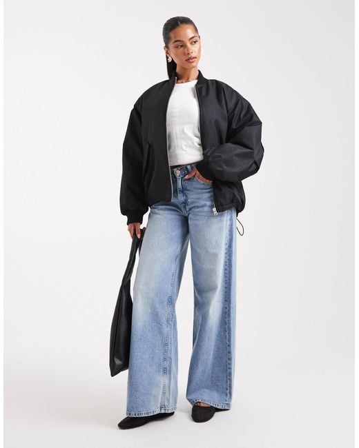 ASOS Black Oversized Bomber Jacket