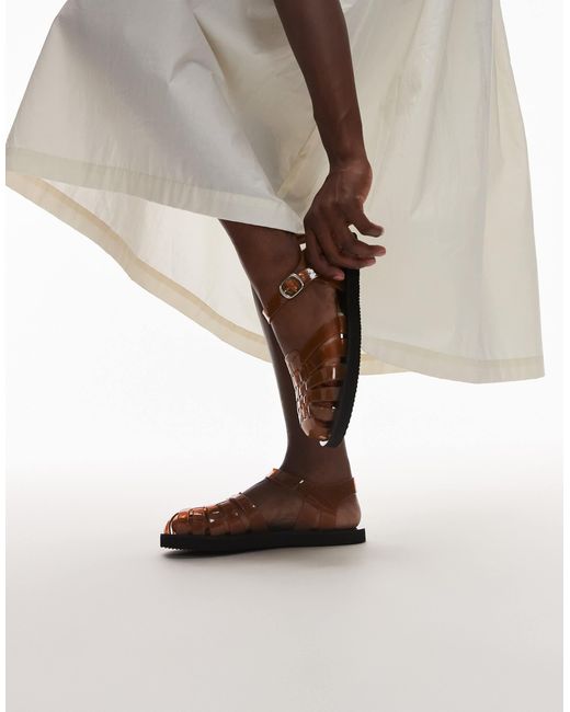 TOPSHOP Natural – kelly – flache jelly-sandalen