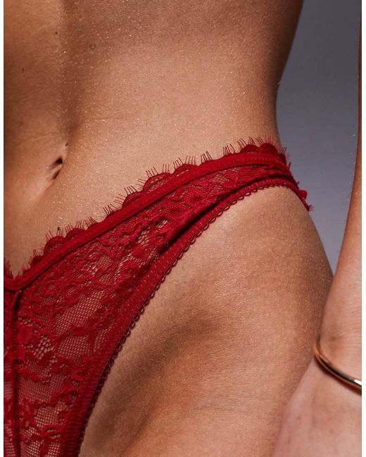 ASOS Brown Tyla Eyelash Lace Thong