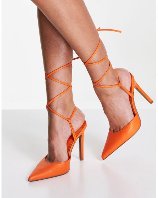 Zapatos naranjas con tacón alto y diseño de ASOS de color Naranja | Lyst