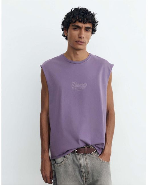 Pull&Bear – tanktop in Purple für Herren
