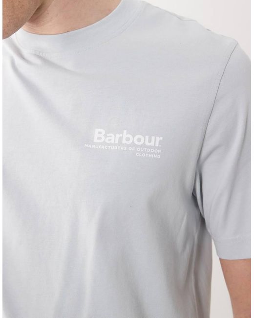 Barbour Gray Wildfell Relaxed Graphic T-shirt With Back Print for men