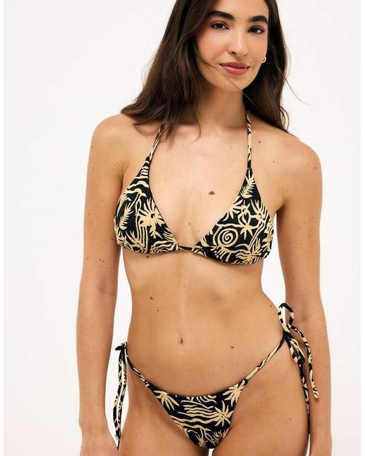 NA-KD Natural Structured Tie Side Bikini Trousery