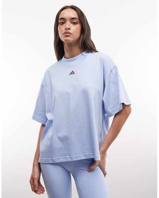 Adidas Originals Blue Adidas Sportswear Three Stripes Studios T-Shirt