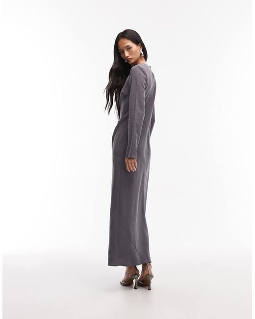 ASOS White Slash Neck Drop Waist Belted Maxi Dress