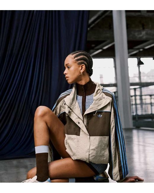 adidas Originals x ASOS Blue Oversized Colour Block Track Jacket