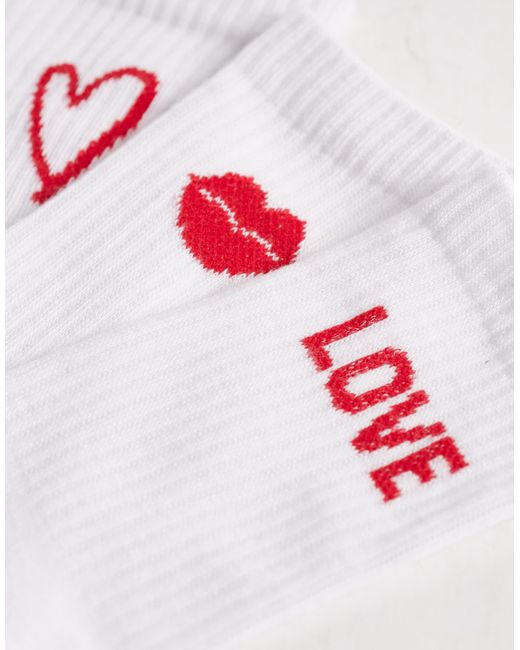 Pieces Natural 3 Pack Valentines Socks