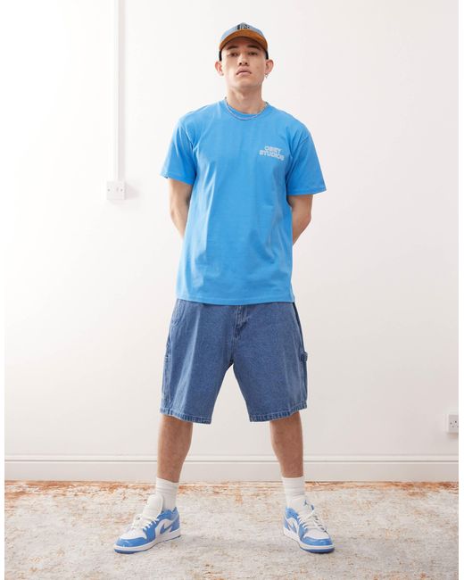 T-shirt imprimé au dos avec logo graphique studios - sarcelle foncé Obey pour homme en coloris Blue