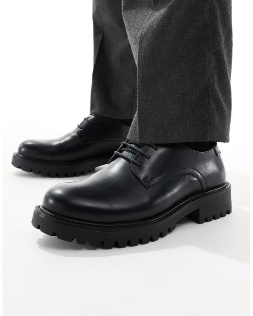SEQWL Black Calvin Chunky Lace-up Derby Shoes for men
