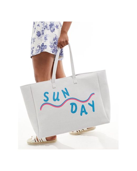 South Beach White Sunday Canvas Tote Bag