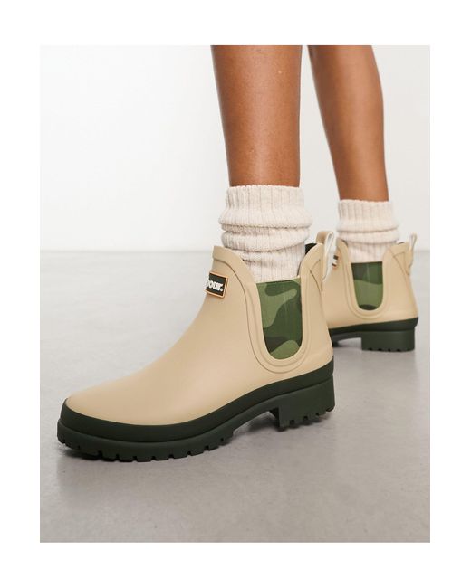 Exclusivité x asos - mallow - bottes en caoutchouc basses - avoine/camouflage Barbour en coloris Green