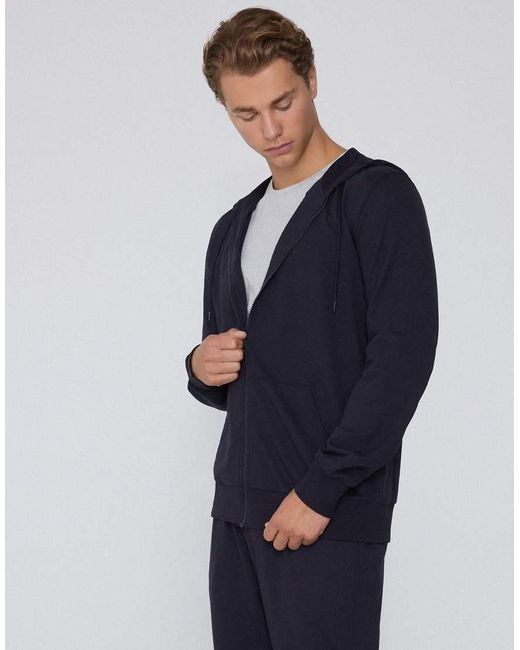 Tezenis Blue Long-Sleeved Zip-Up Hoodie for men