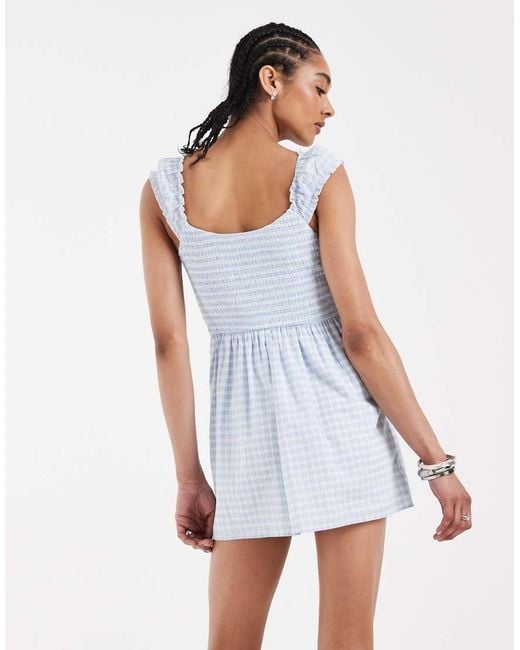Hollister White Milkmaid Smocked Waist Mini Dress