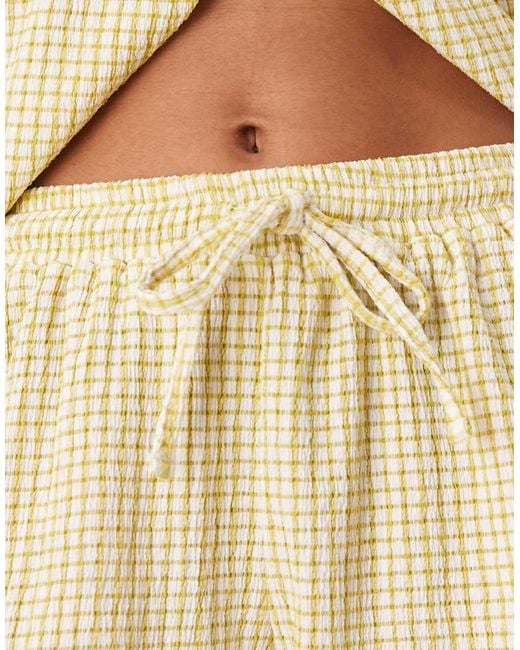 Pantalones Cortos Verdes A Cuadros De Estilo Bóxer De Tejido Texturizado De (Parte De Un Conjunto) ASOS de color Natural