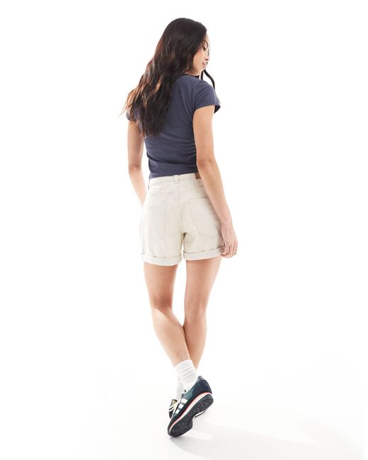 Vero Moda Blue Loose Denim Shorts With Turn Up