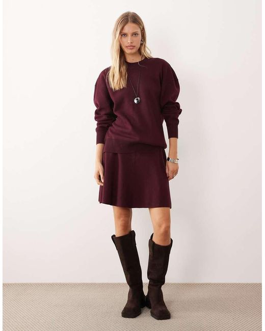 ARKET Red Wool Rich Flippy Mini Skirt