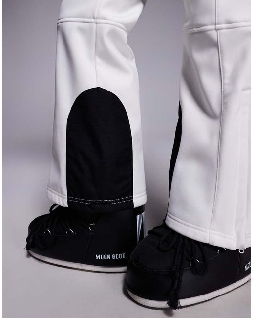 ASOS 4505 Ski & Snow White Asos 4505 Petite Ski Soft Shell Water Repellent Kick Flare Ski Trousers