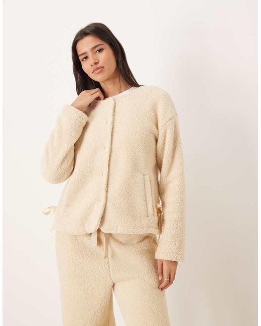 ASOS Natural Lounge Cuddle Fleece Jacket