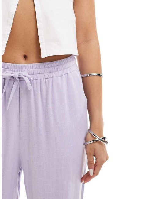 Pantaloni A Fondo Ampio Lilla di Miss Selfridge in Purple