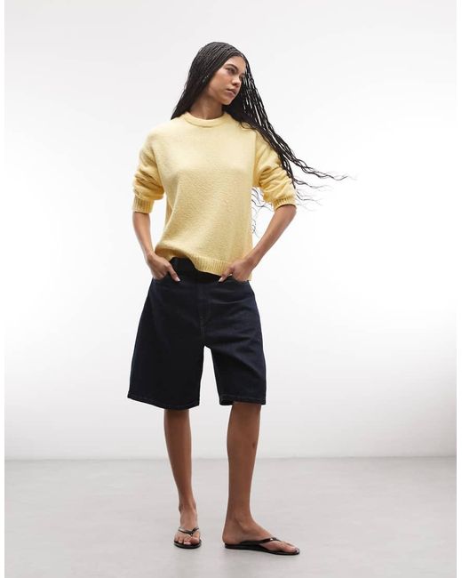 ASOS Natural Knitted Textured Cotton Boucle Jumper