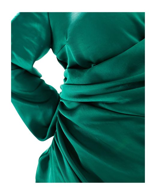 Flounce London Green Wrap Midi Dress