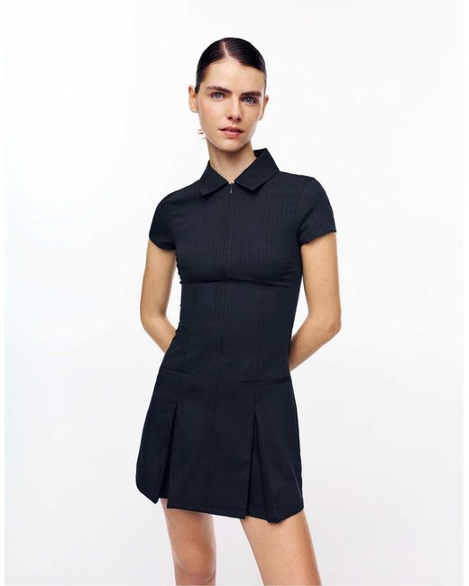 Robe courte à plis creux Pull&Bear en coloris Blue