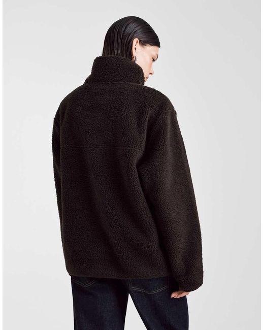 ASOS Blue Borg Zip Through Fleece