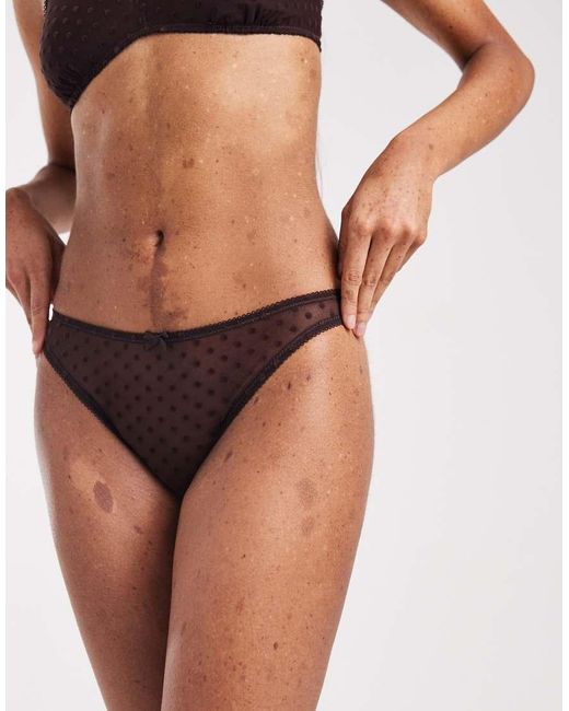 Cotton On Brown Olivia Mesh Cheeky Briefs