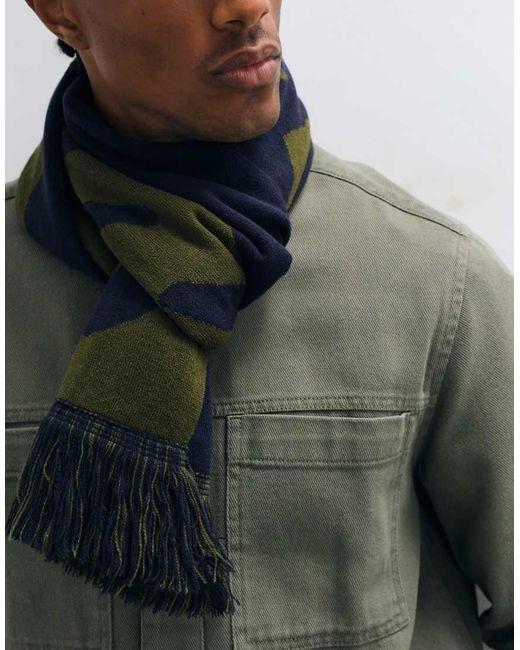 ASOS Black Paraiso Graphic Scarf for men