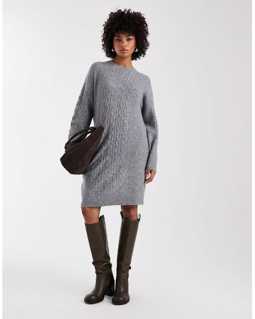 Pieces Gray – mini-strickkleid
