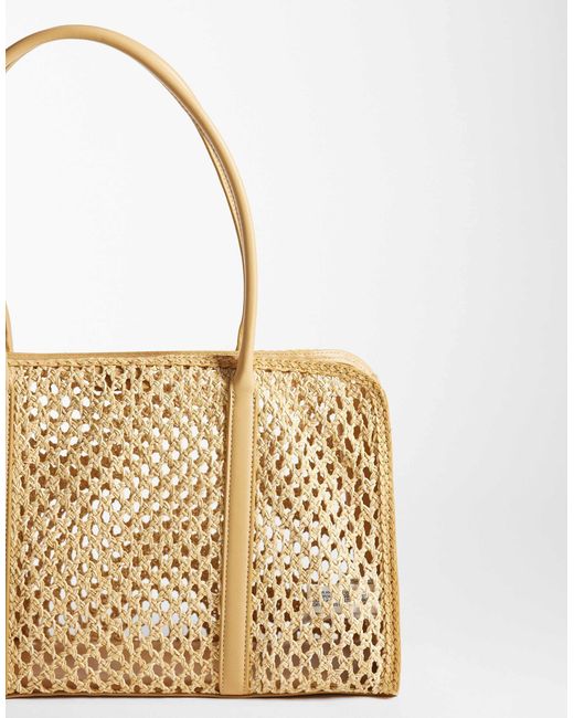 Mango Natural Open Weave Shoulder Bag