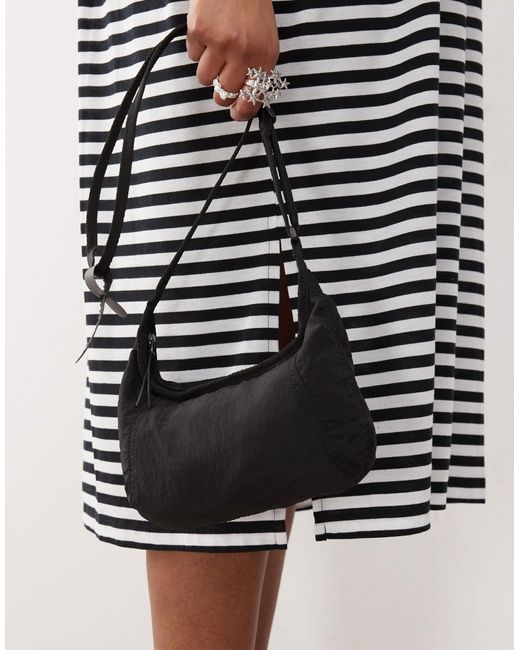 Weekday Black Ripstop Tech Cross Body Bag