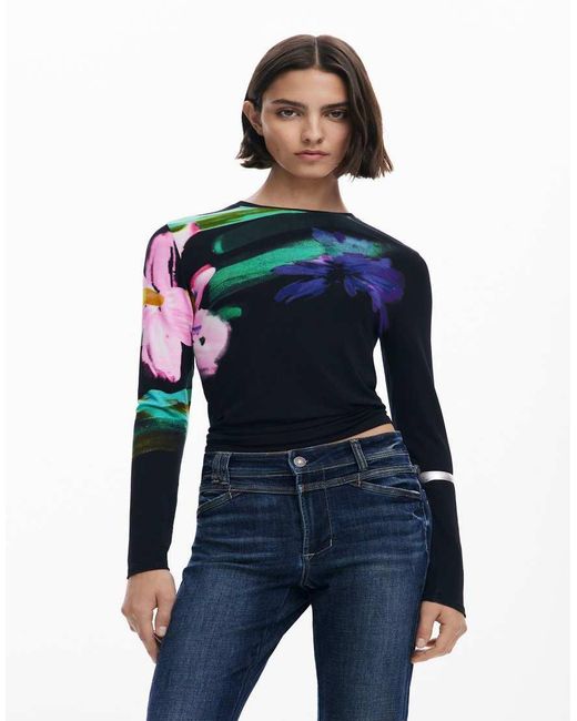 Desigual Blue Washed Flared Jeans