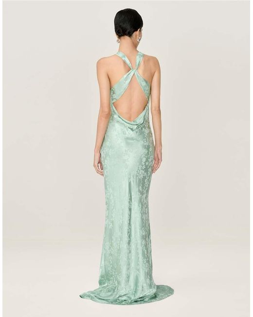 OMNES Green Dresses Jai Floral Maxi Dress With Cross Back